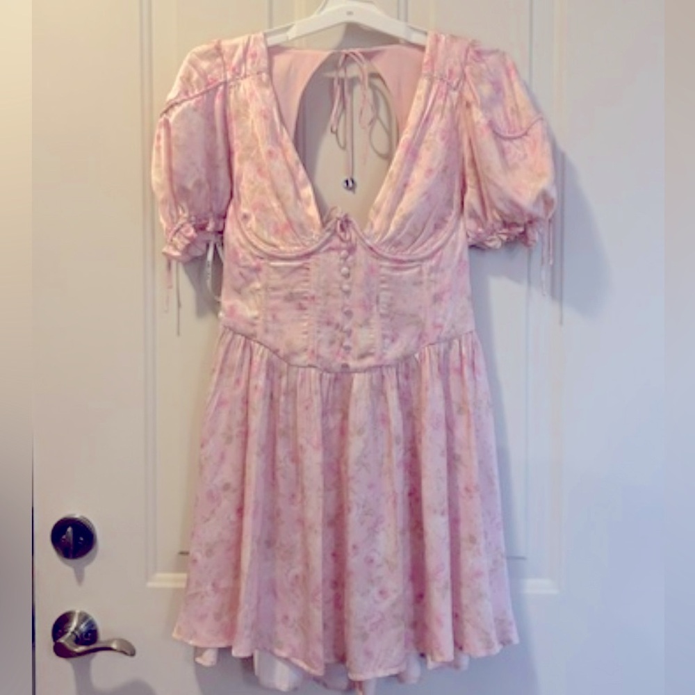 New with Tags For Love & Lemons Paulina Puff-Sleeve Mini Dress